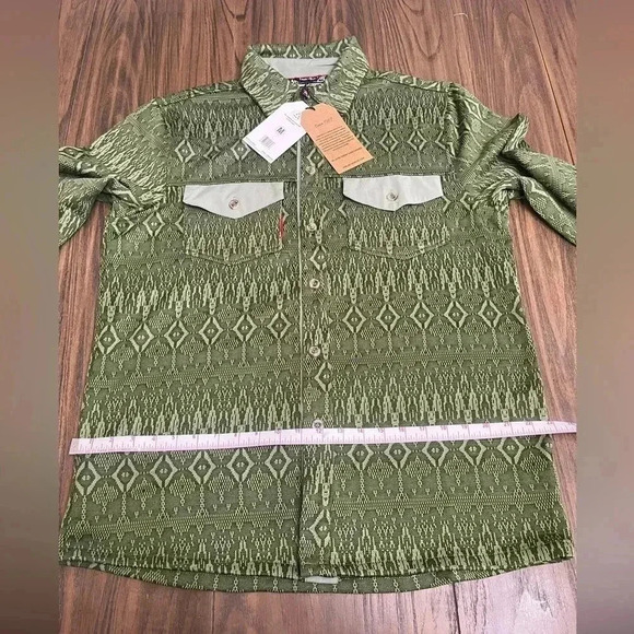 Avalanche Outdoor Supply Co Mens Green Long Sleeve Button Down Shirt size Medium - Picture 14 of 16